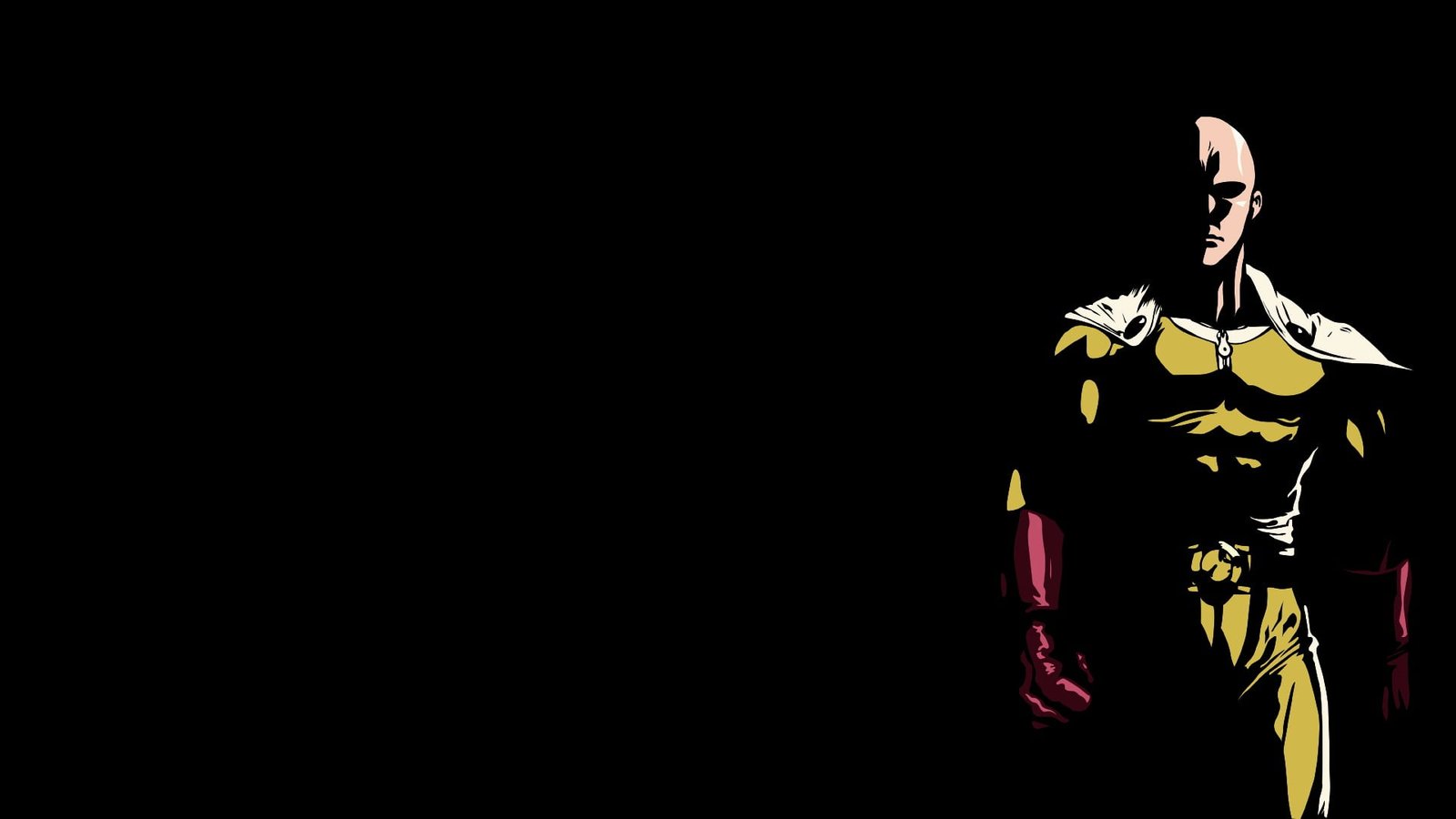 Saitama from One Punch Man copy space representation 2k