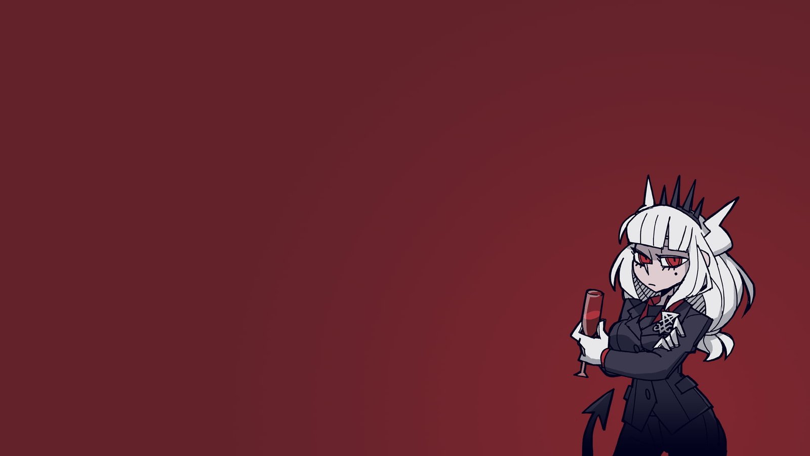 Helltaker demon girl girls simple background tail 2k