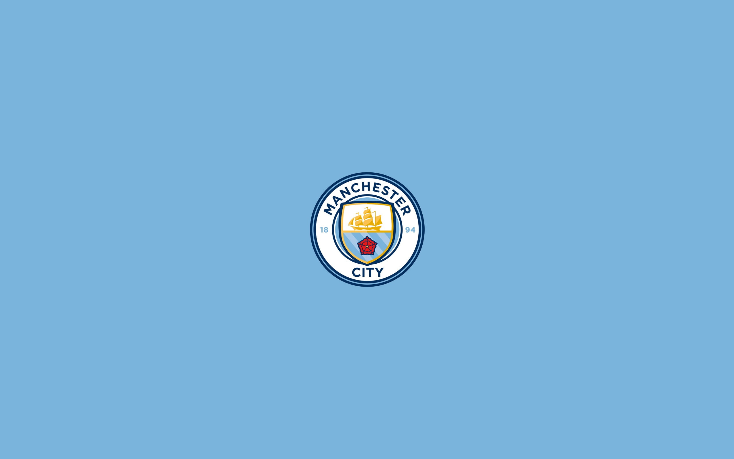 Manchester City European Football Club HD Wallpape blue copy space 2k