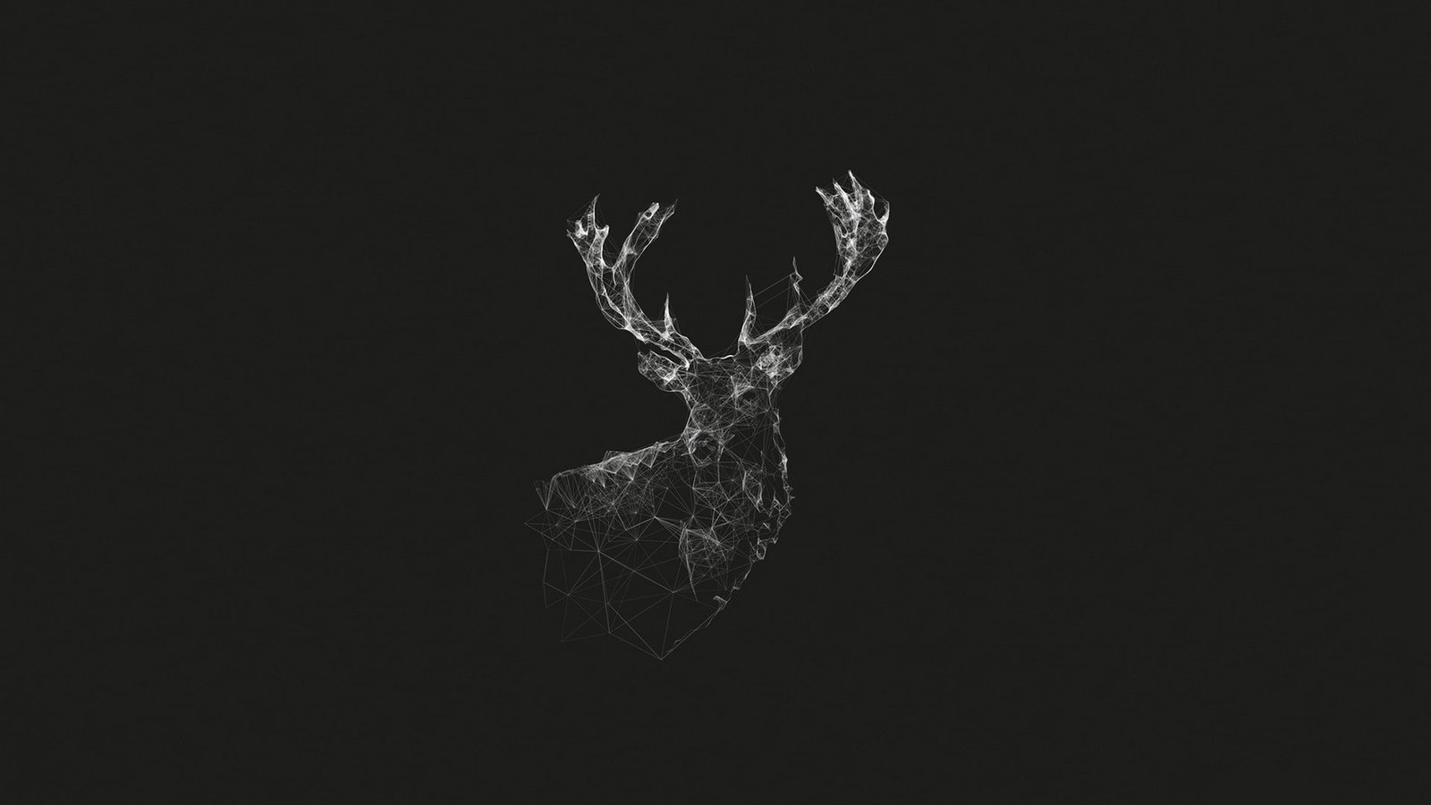 deer monochrome wireframe lines abstract geometry simple stags animals digital art artwork gray nature 2k