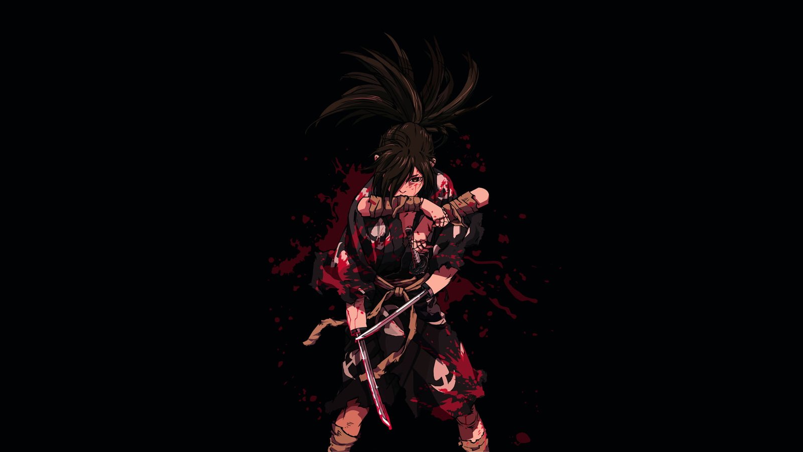 Hyakkimaru simple abstract anime Dororo samurai 2k