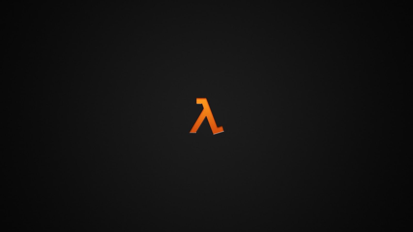 minimalism dark video games lambda orange Half Life 2k
