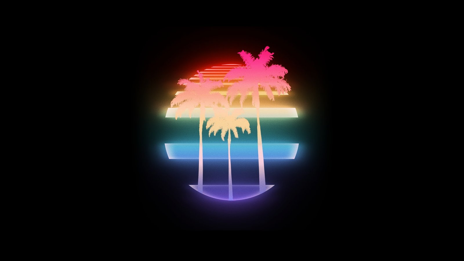 multicolored tree wallpaper VHS palm trees s New Retro Wave 2k