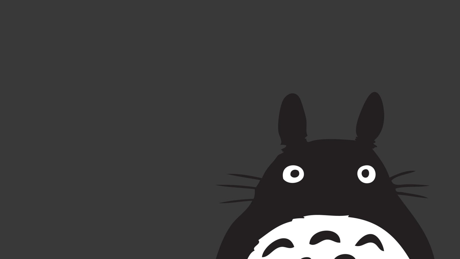 My Neighbor Totoro wallpaper anime Studio Ghibli gray minimalism 2k