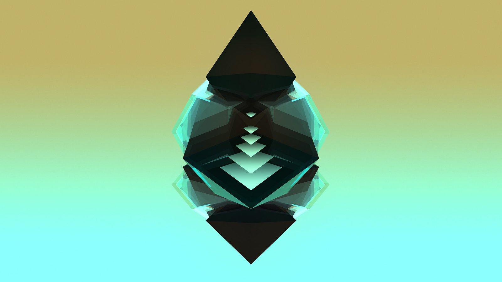 black and green abstract wallpaper Justin Maller Facets gradient 2k