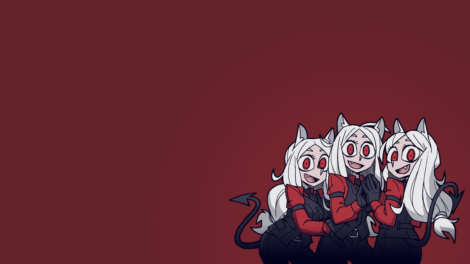 Helltaker demon girl girls simple background tail 2k