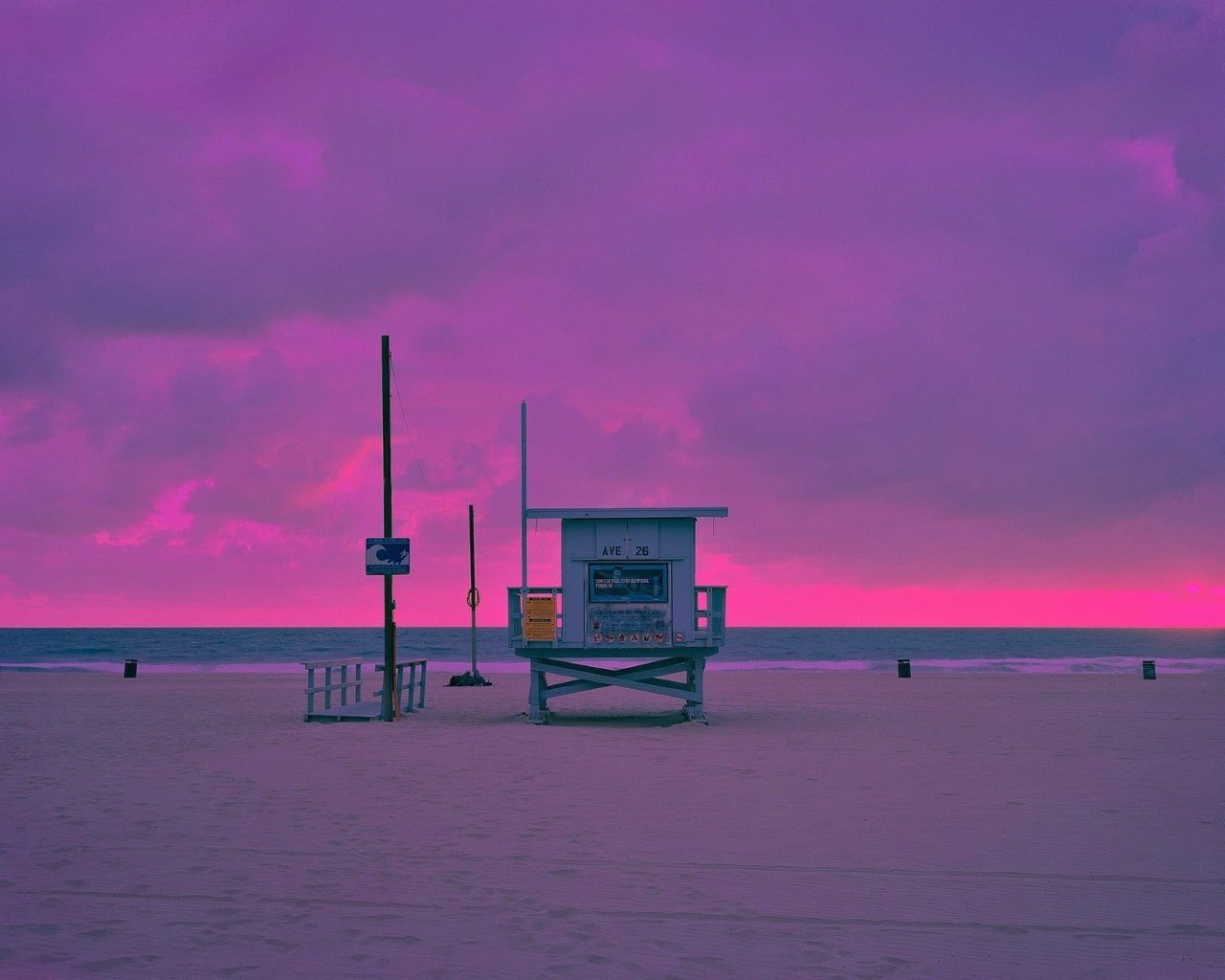 sea beach sky guard shack