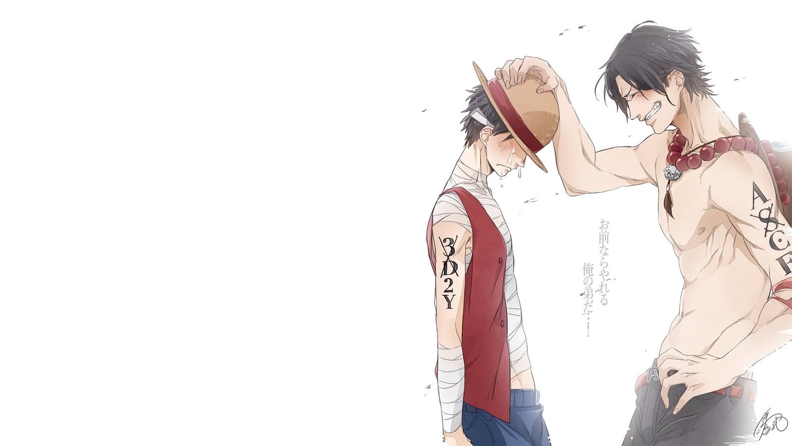 Anime One Piece Monkey D Luffy Portgas Ace 2k