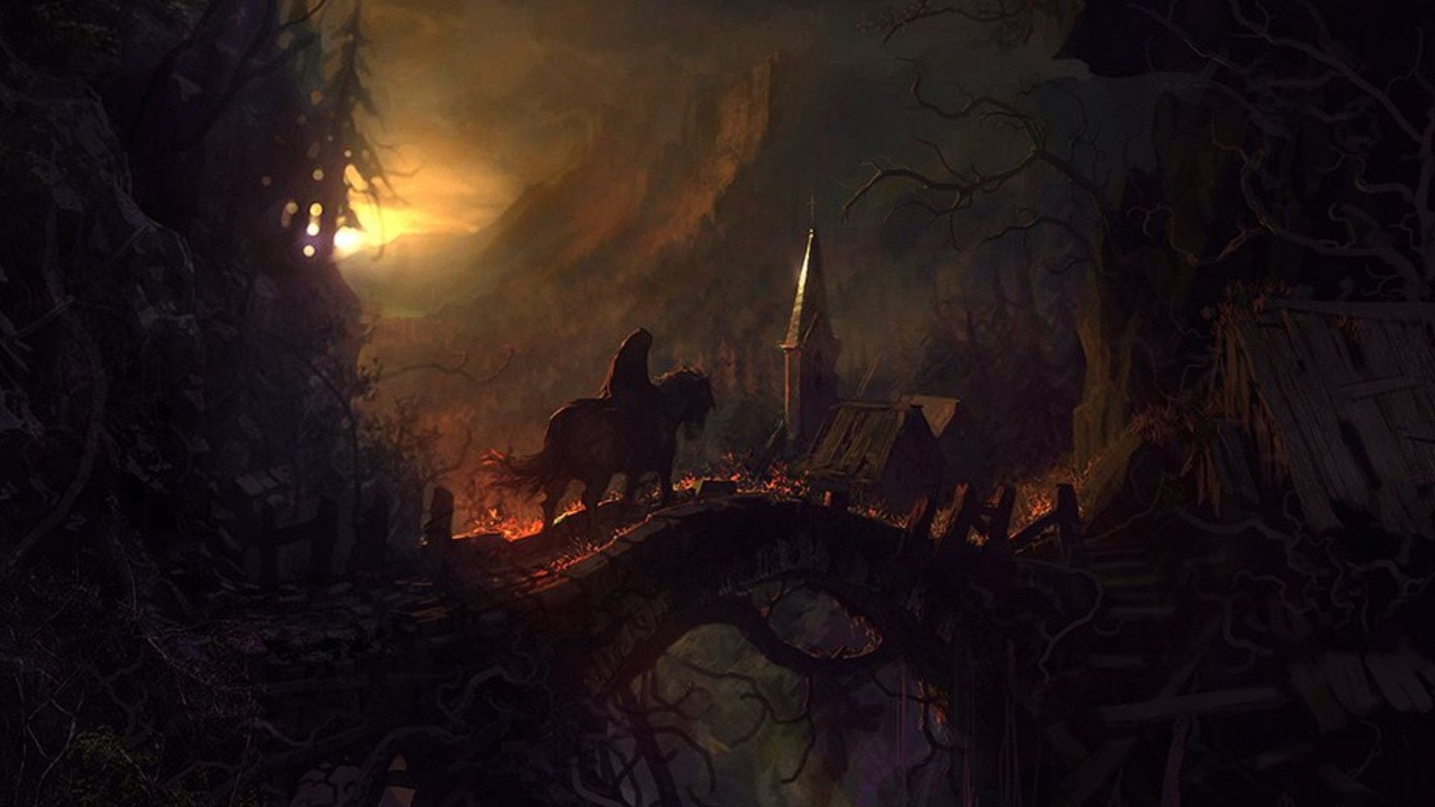 black and brown abstract painting Castlevania Lords of Shadow 2k