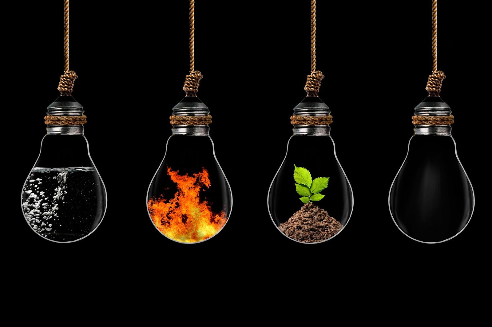 green leafed plant digital art ropes water fire plants ground 2k