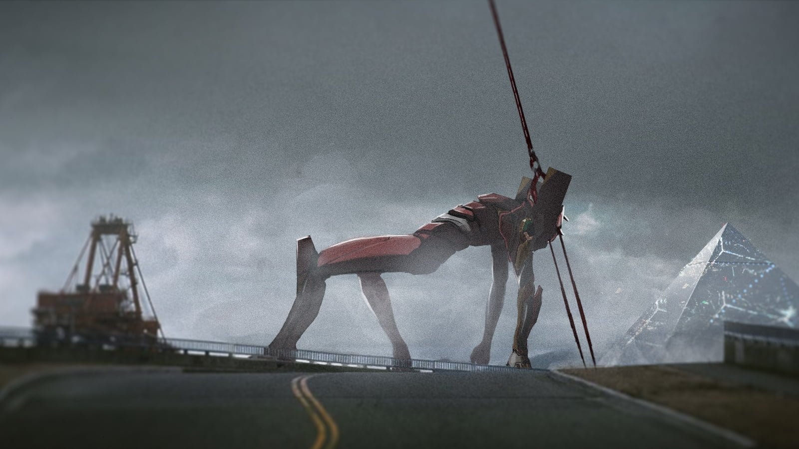 brown animated wallpaper EVA Unit 02 Spear of Longinus Neon Genesis Evangelion 2k