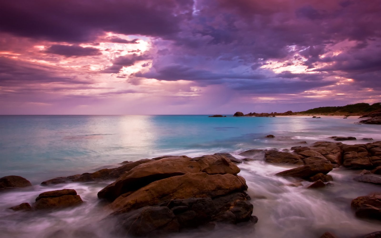 brown rock beach Australia Meelup landscape water 2k
