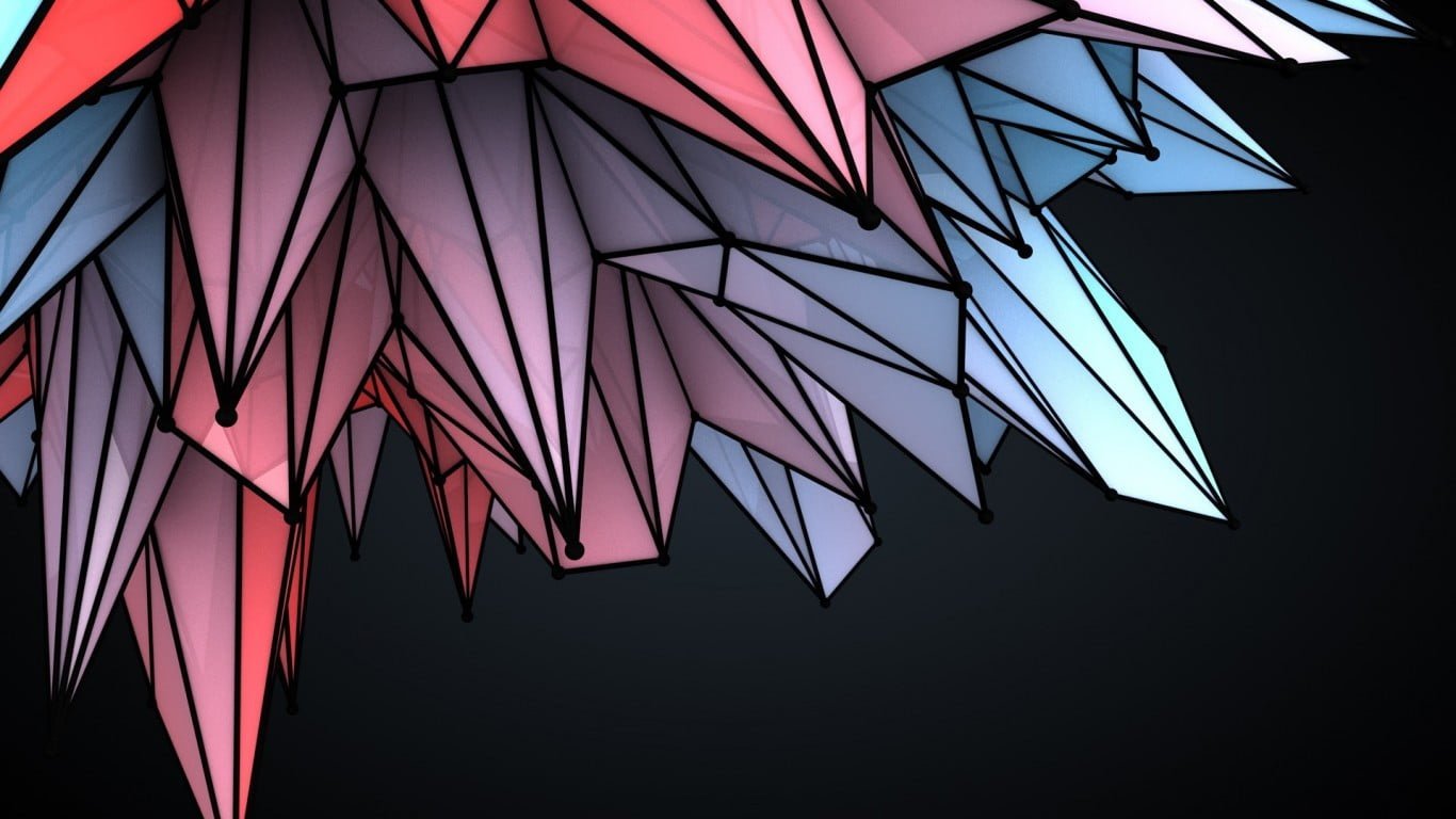 green blue and pink geometrical digital wallpaper abstract