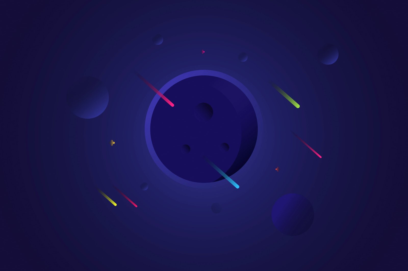 illustration gradient stars meteors digital abstract minimalism 2k 4k