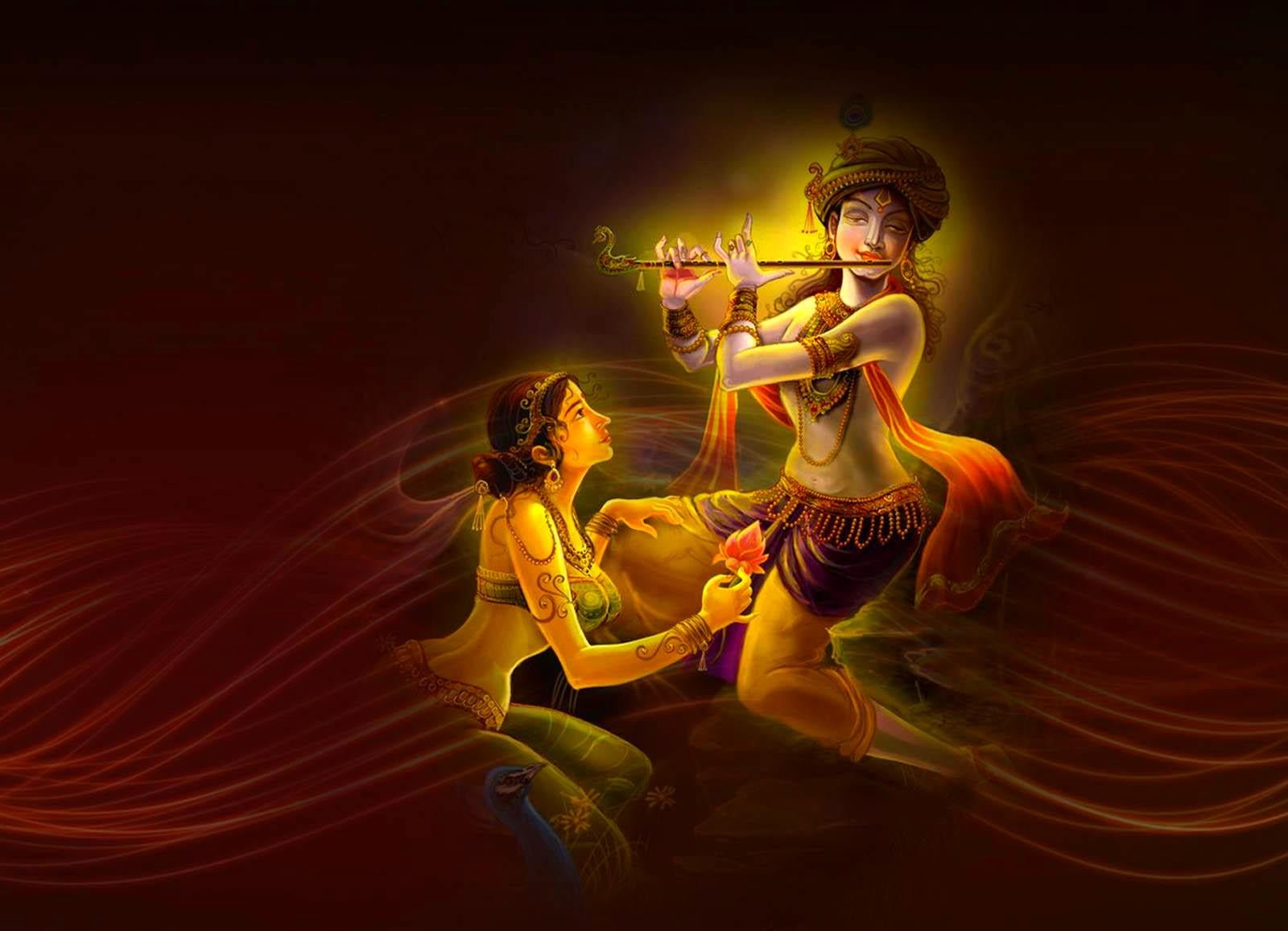 Latest Lord Krishna illustration God radha motion 2k