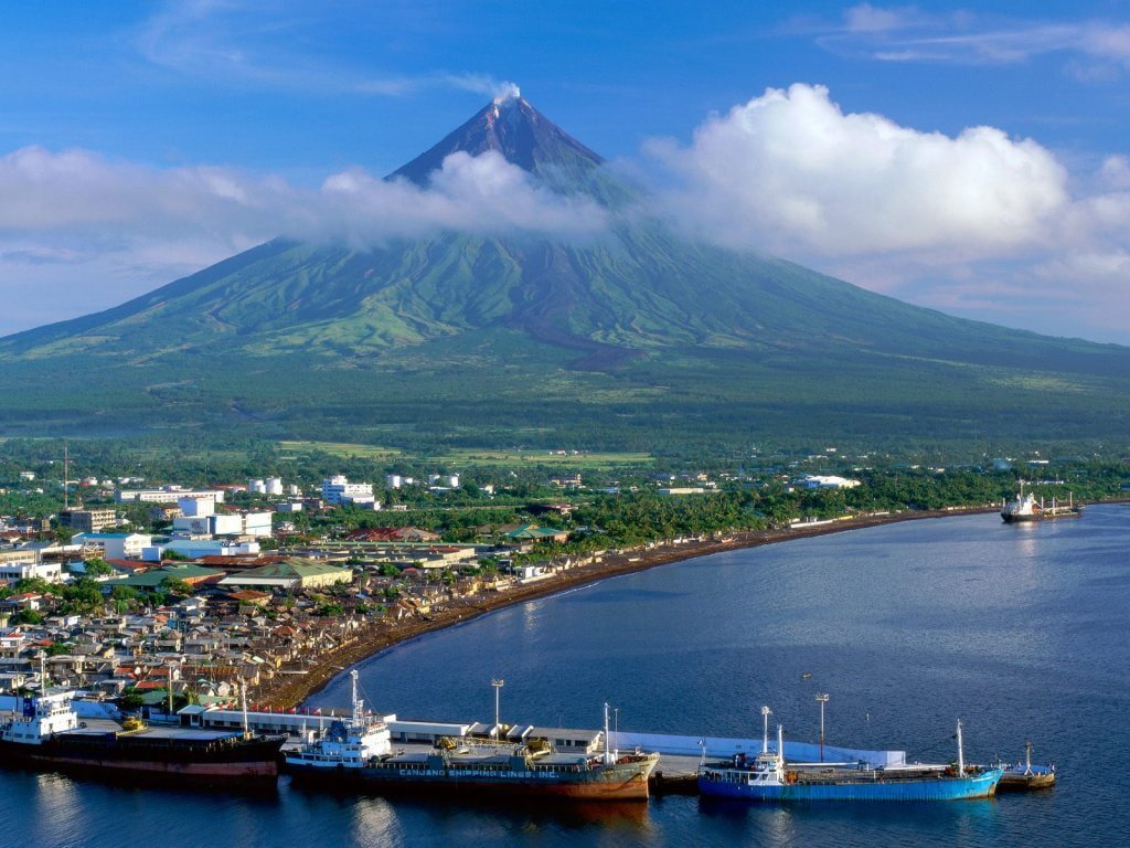 mountains nature mount Mayon Philippines Nature Mountains HD Art