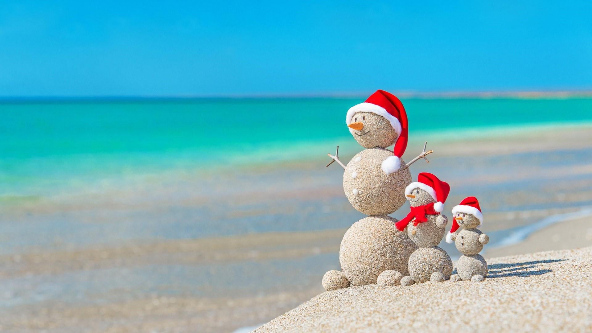 sand summer christmas snowman seashore sandy beach ocean 2k