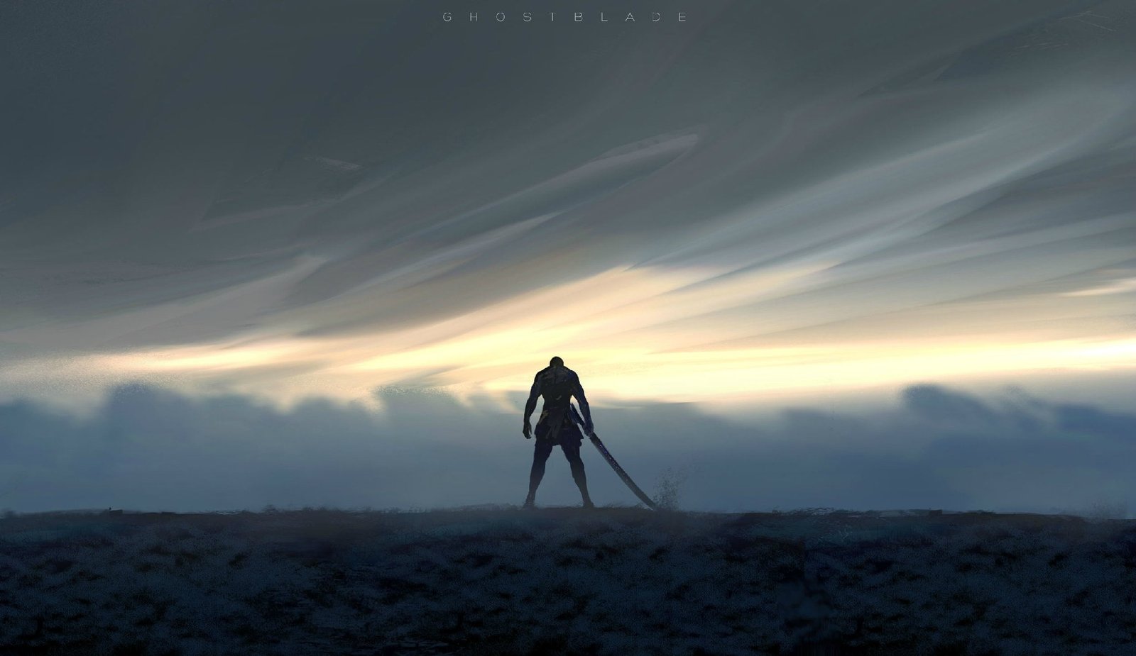 person holding sword wallpaper WLOP Ghost Blade warrior men 2k