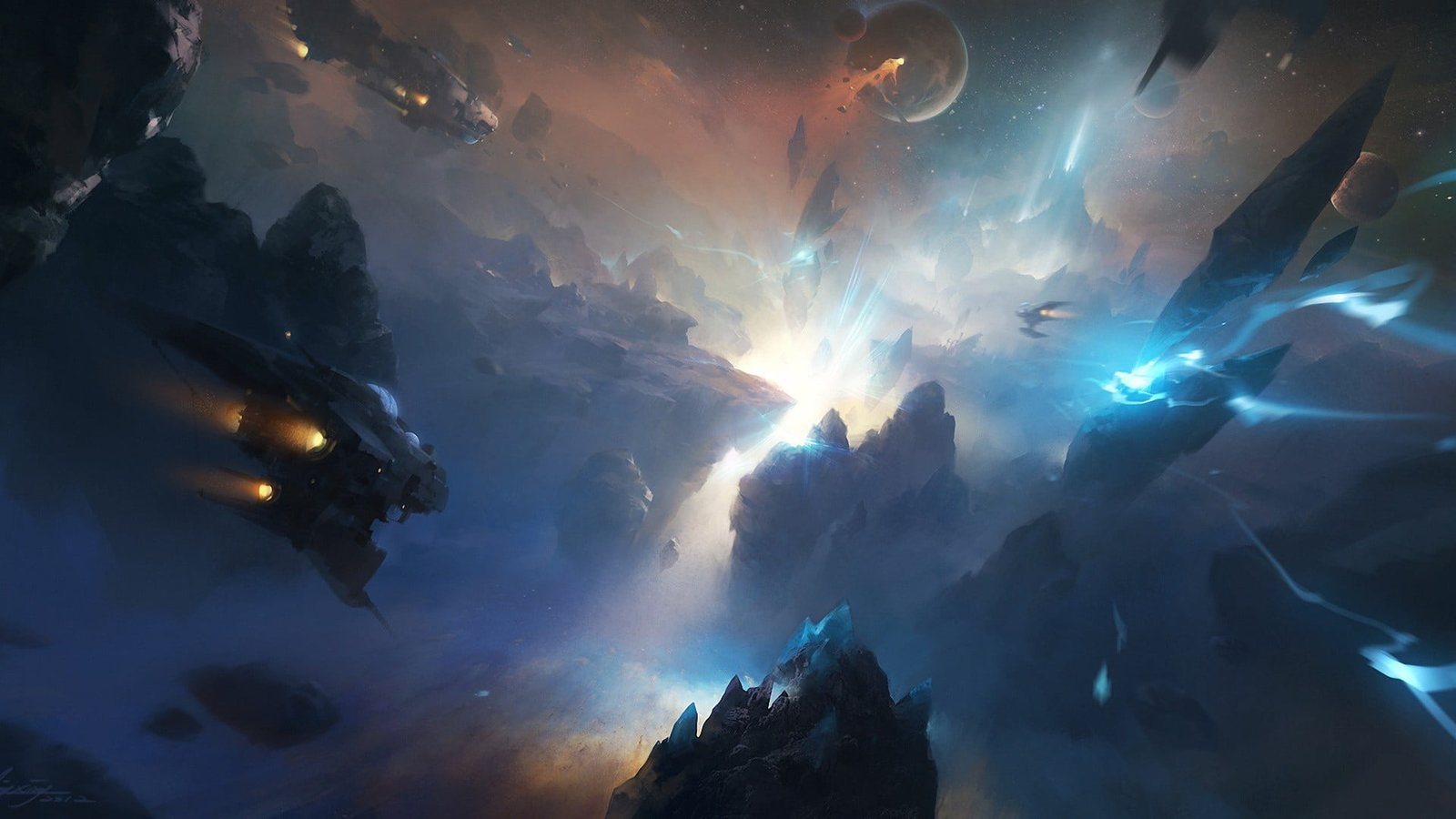 spaceships digital wallpaper game application science fiction 2k