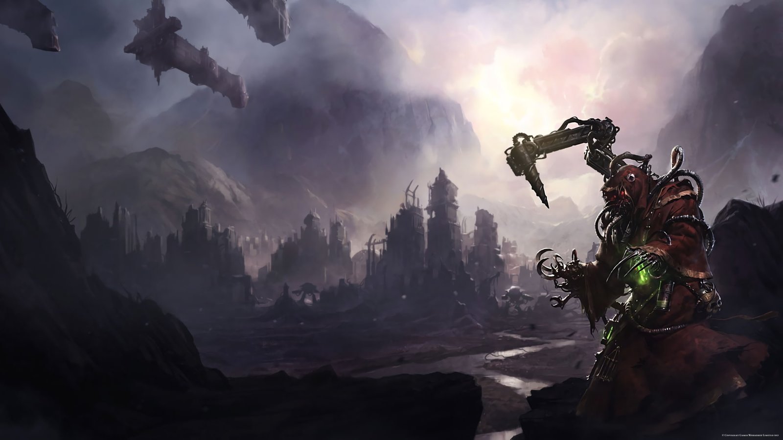 Warhammer 40 Adeptus Mechanicus sky cloud nature 2k