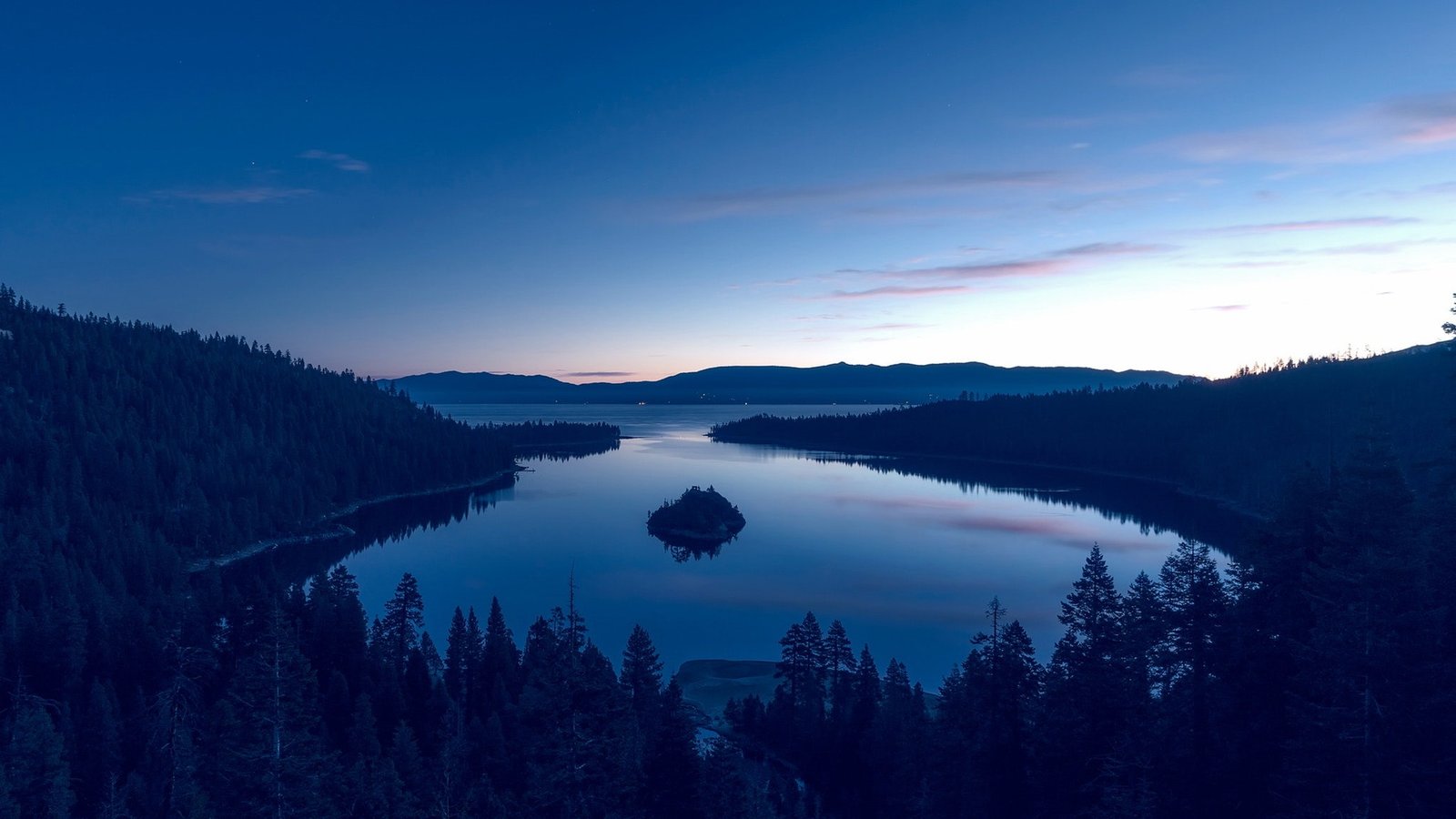 px clouds Conifer dawn forest island lake landscape Lights mist mountains nature outdoors Anime Catoon HD Art 2k