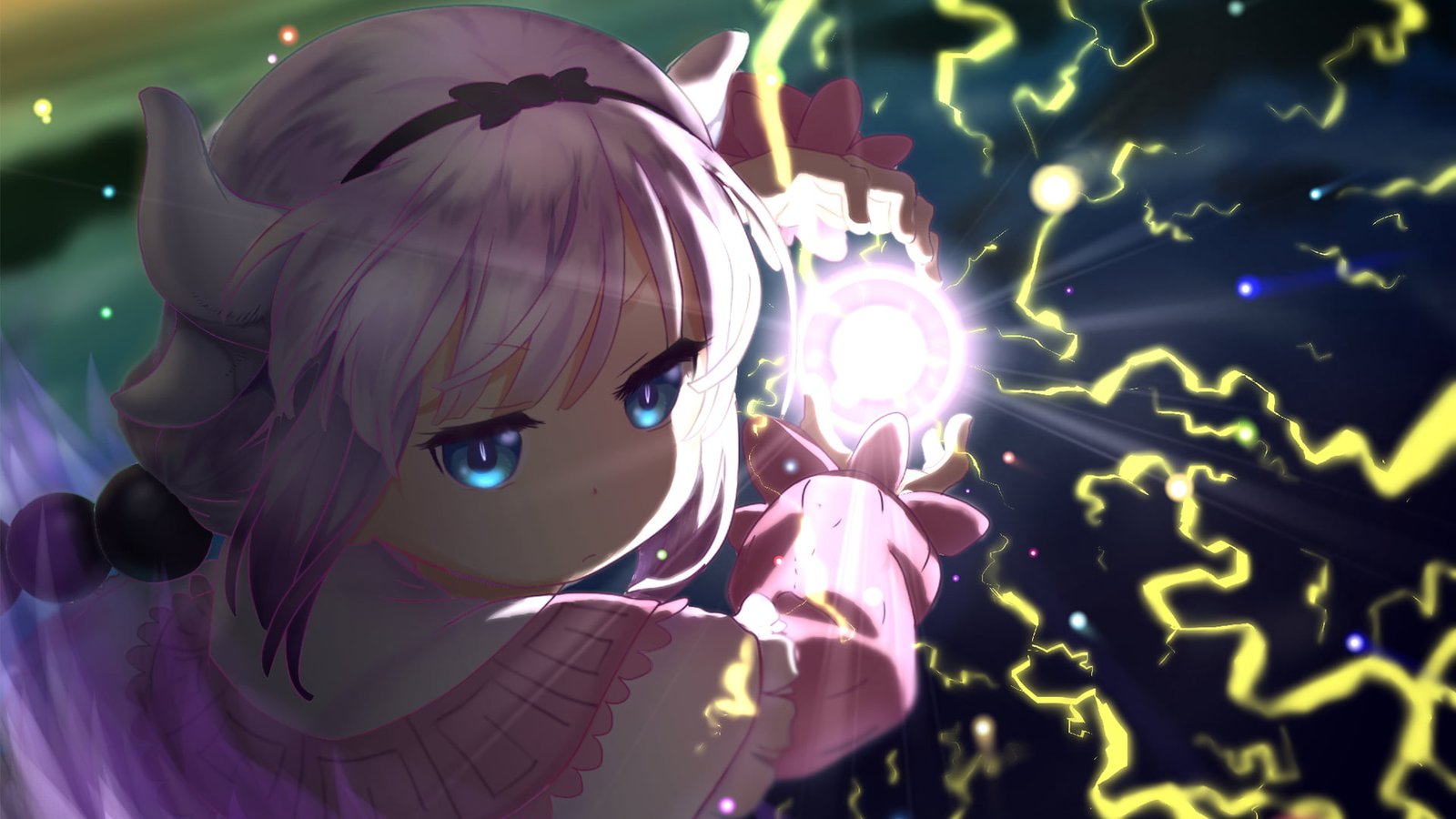 anime character wallpaper girls loli Kanna Kamui Kobayashi san Chi no Maid Dragon 2k