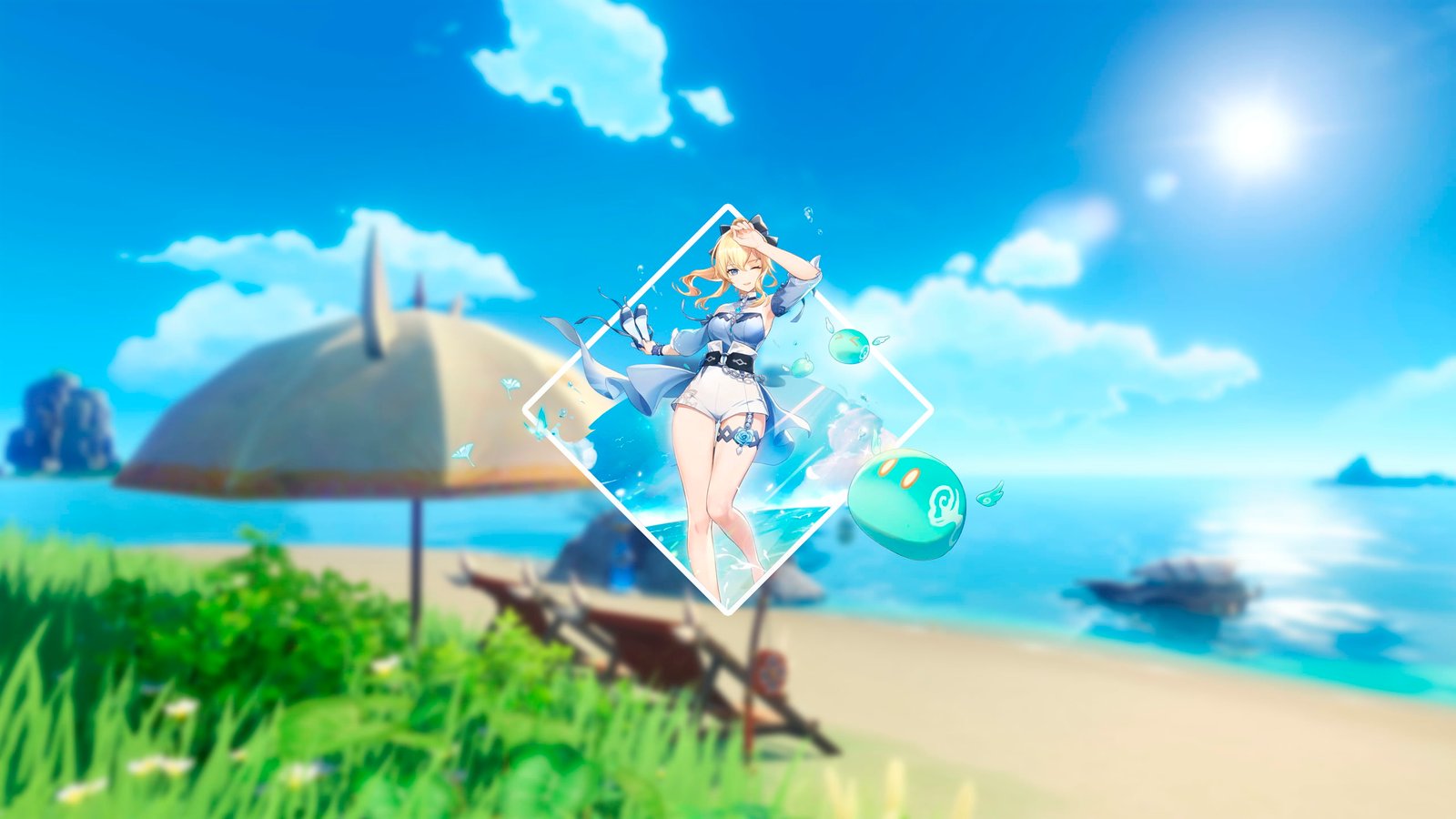anime Genshin Impact Jean sea beach simple 2k