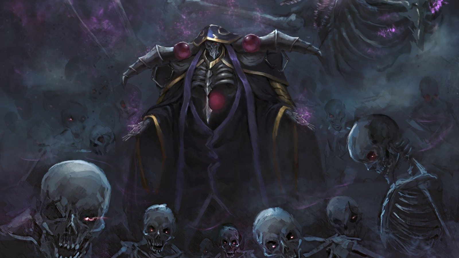 Anime Overlord Ainz Ooal Gown smoke physical structure 2k