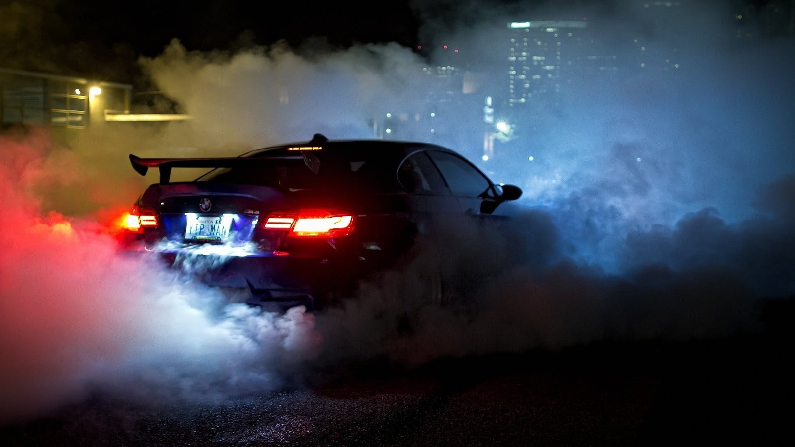 black BMW car race cars racing smoke GTR 2k