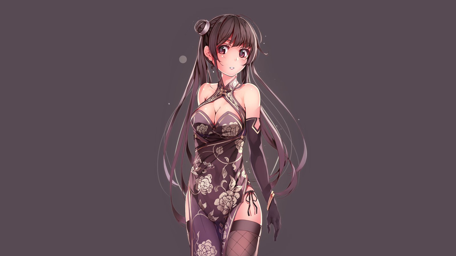 black haired female anime character illustration original characters 2k