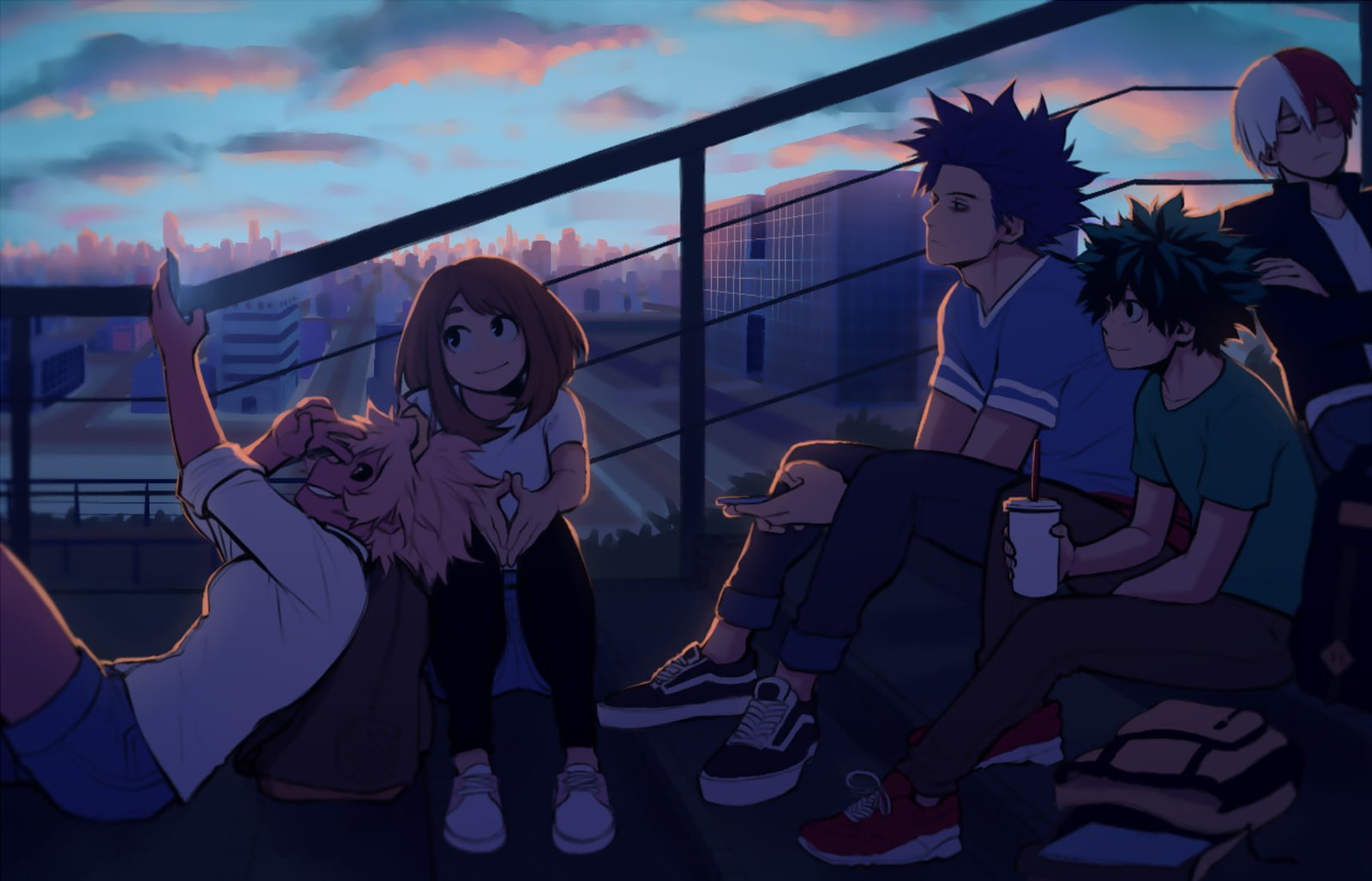Boku no Hero Academia Ashido Mina Uraraka Ochako Midoriya Izuku 2k