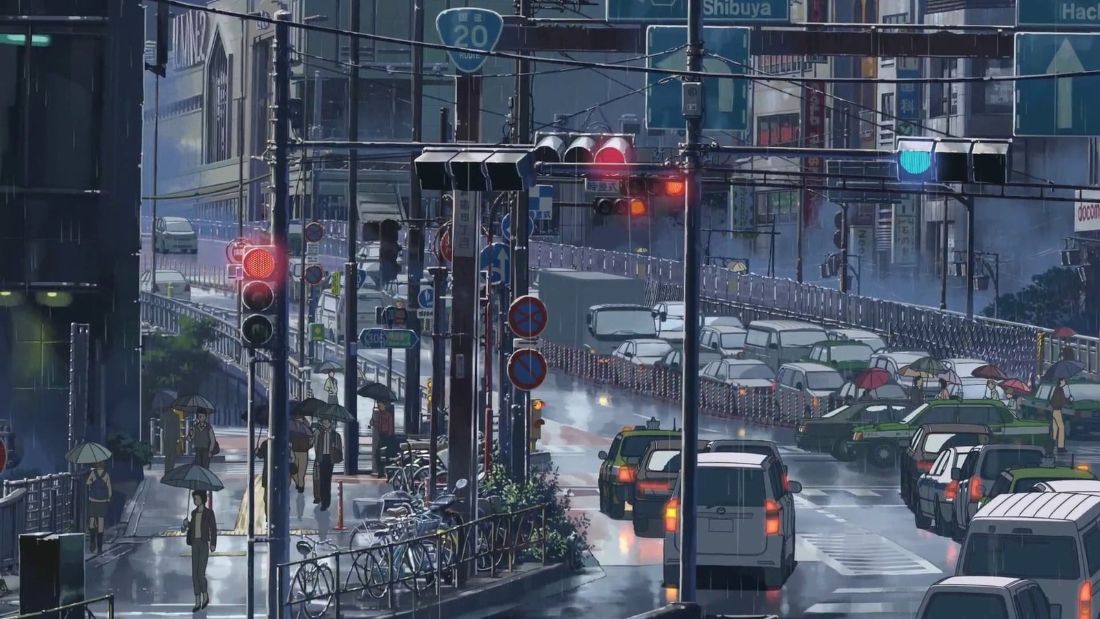 anime city illustration Makoto Shinkai The Garden of Words 2k