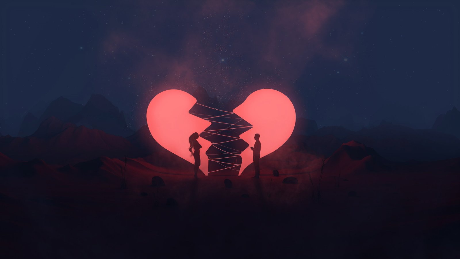 digital art artwork illustration broken dark night dusk 2k 4k