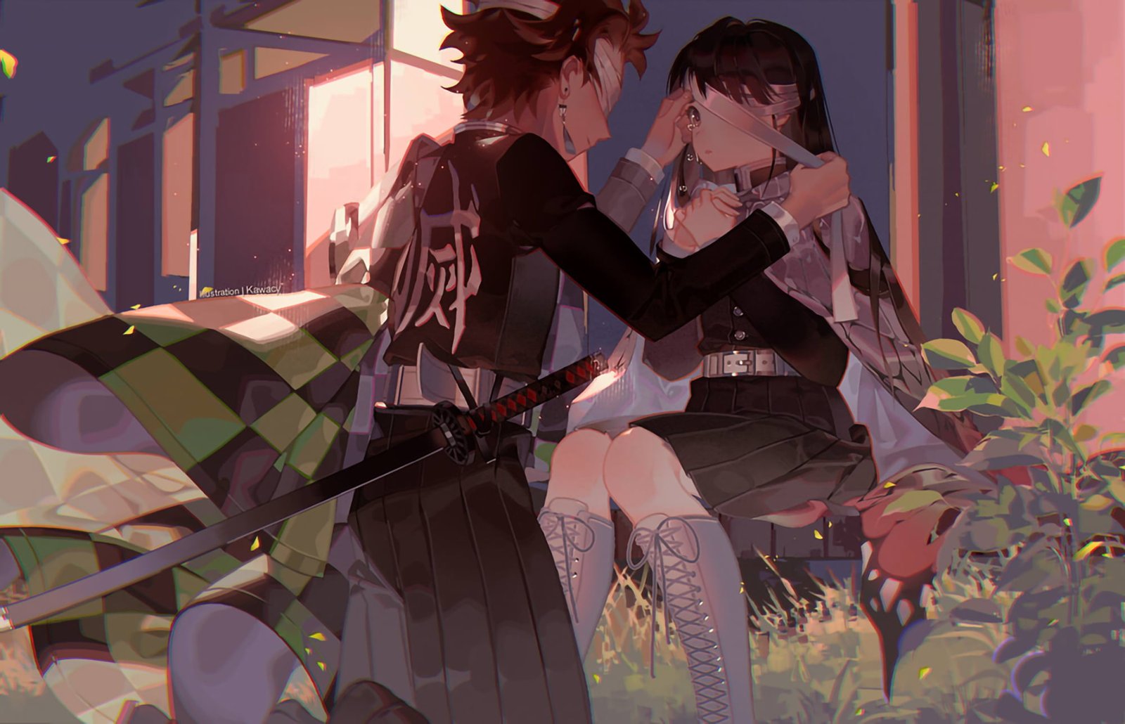 Anime Demon Slayer Kimetsu no Yaiba Kanao Tsuyuri Tanjirou Kamado 2k