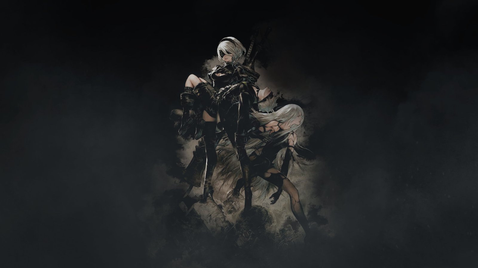 female anime character holding sword Nier Automata 2k 4k