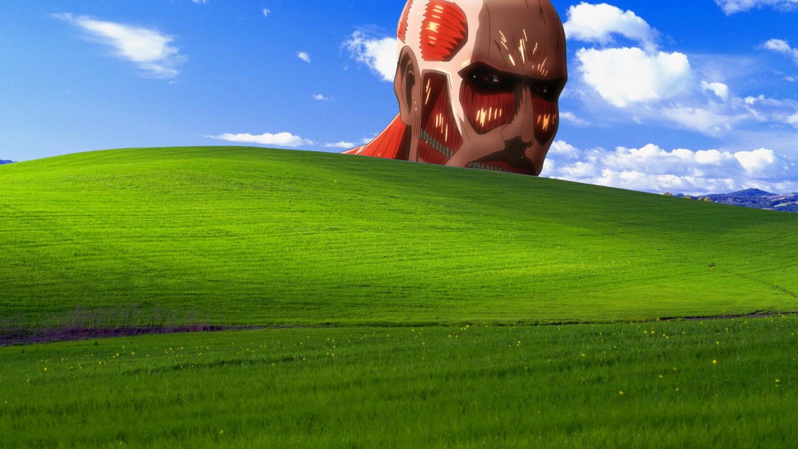 Attack on Titan Colossal illustration Shingeki no Kyojin cloud sky 2k