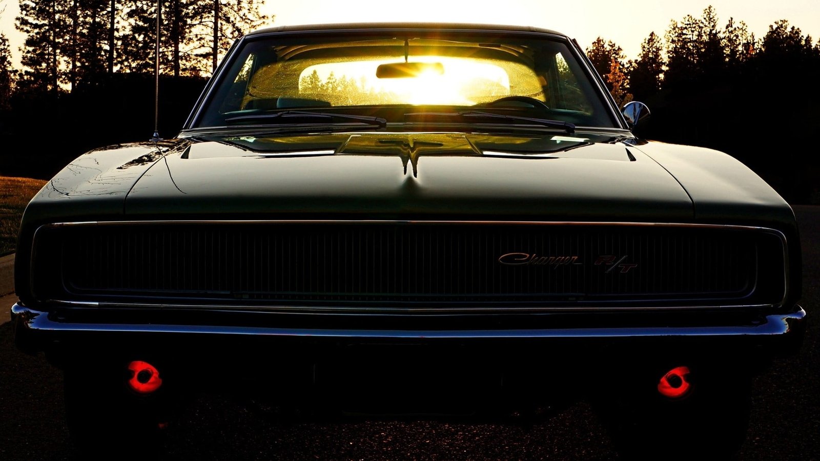 sunset cars muscle dodge charger rt black Nature Sunsets HD Art 2k