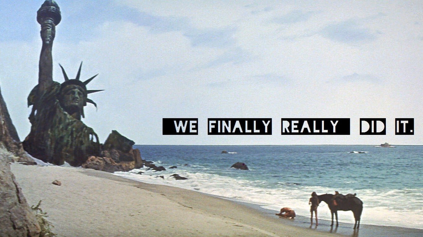 Statue of Liberty on seashore wallpaper science fiction Planet the Apes