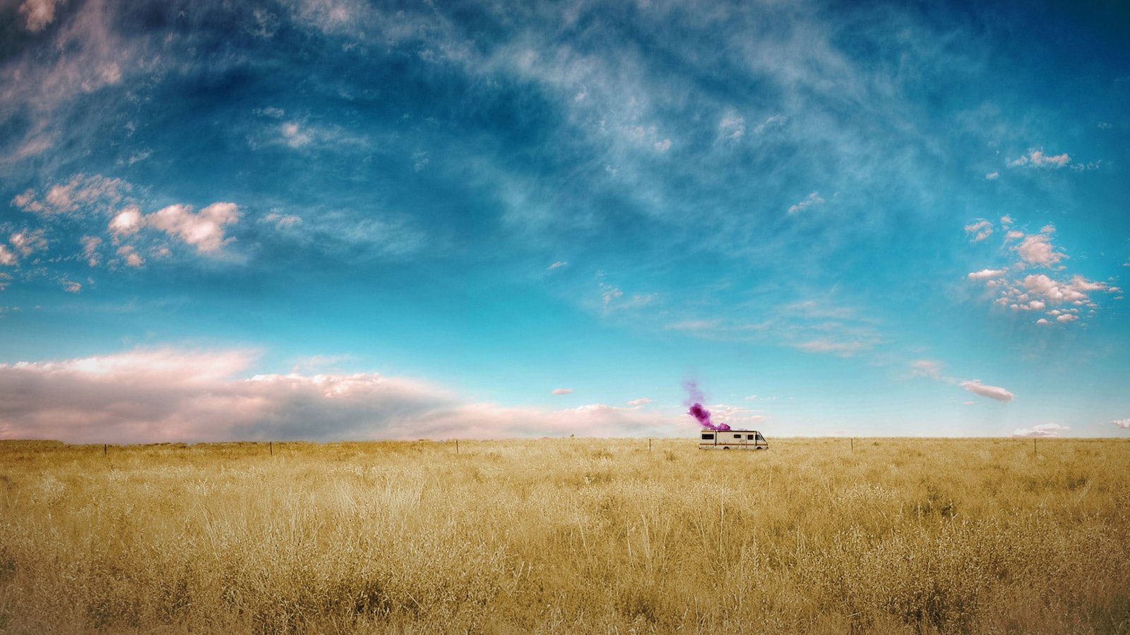 brown grass Breaking Bad TV desert RV agriculture field 2k