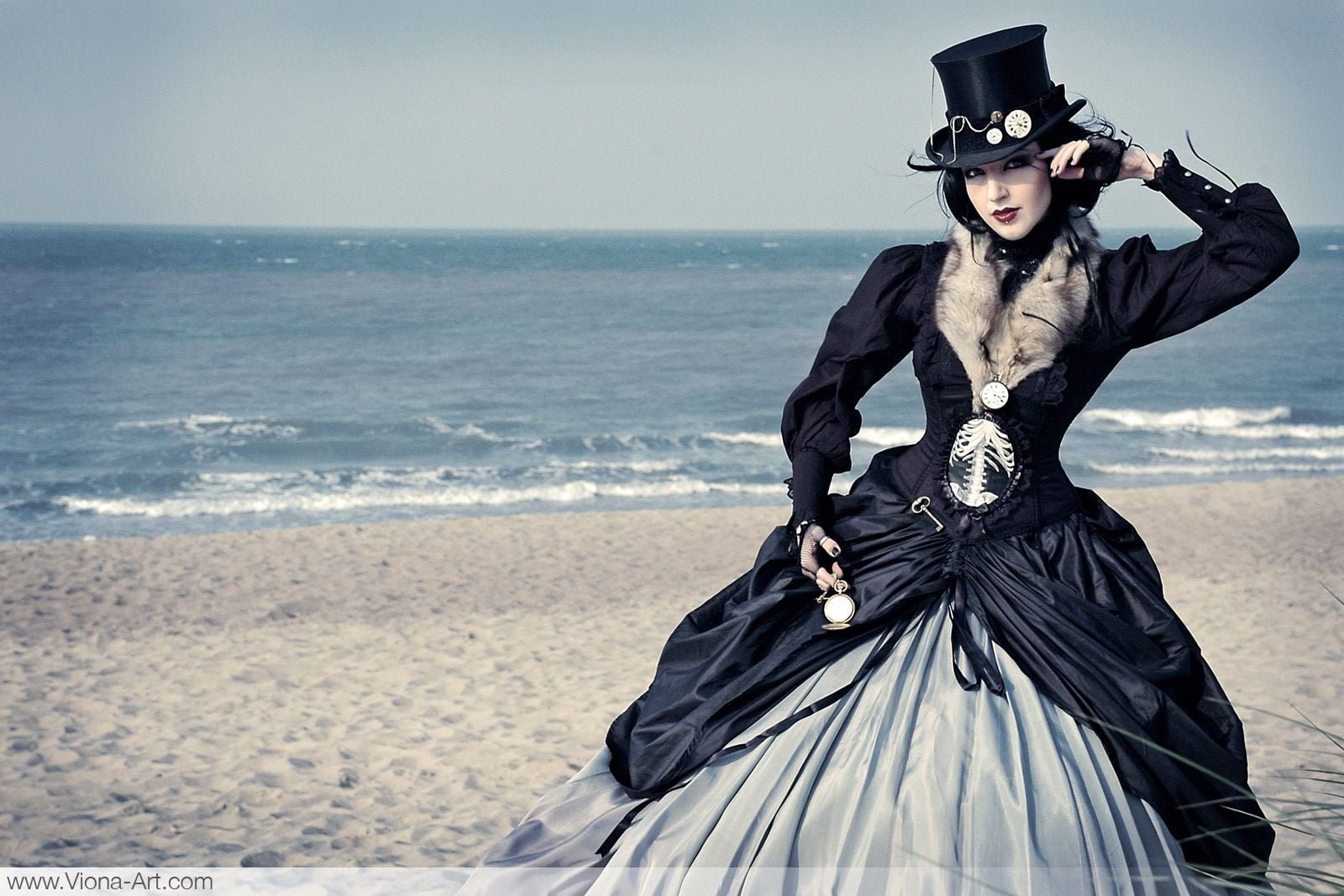women's black and white bi shop sleeved ball gown red top hat 2k