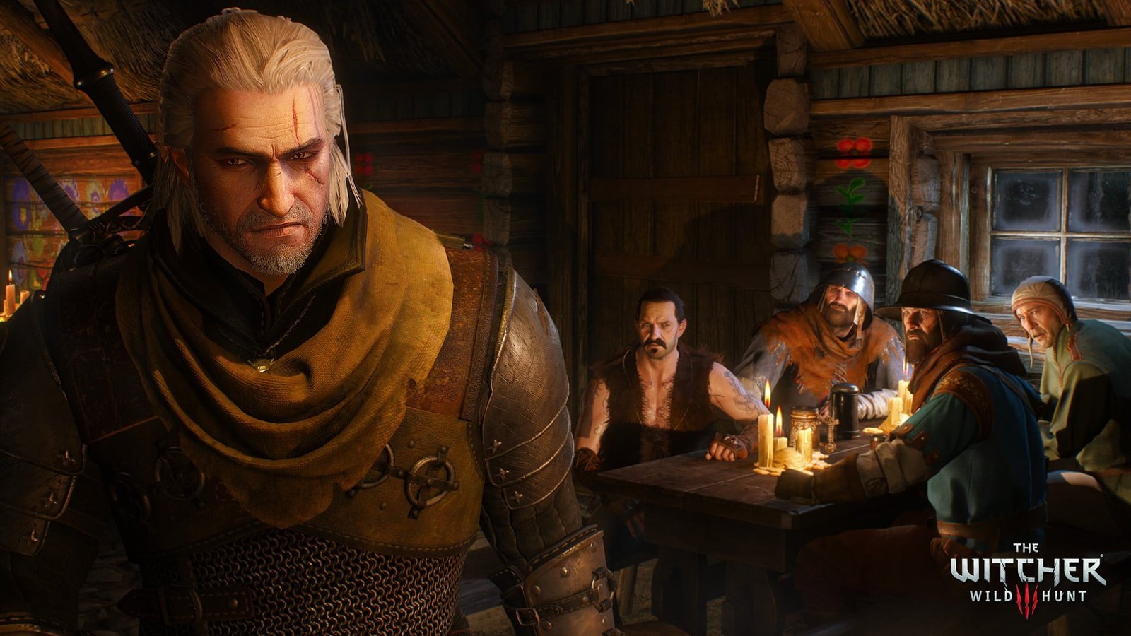 brown wooden framed padded armchair The Witcher 3 Wild Hunt 2k