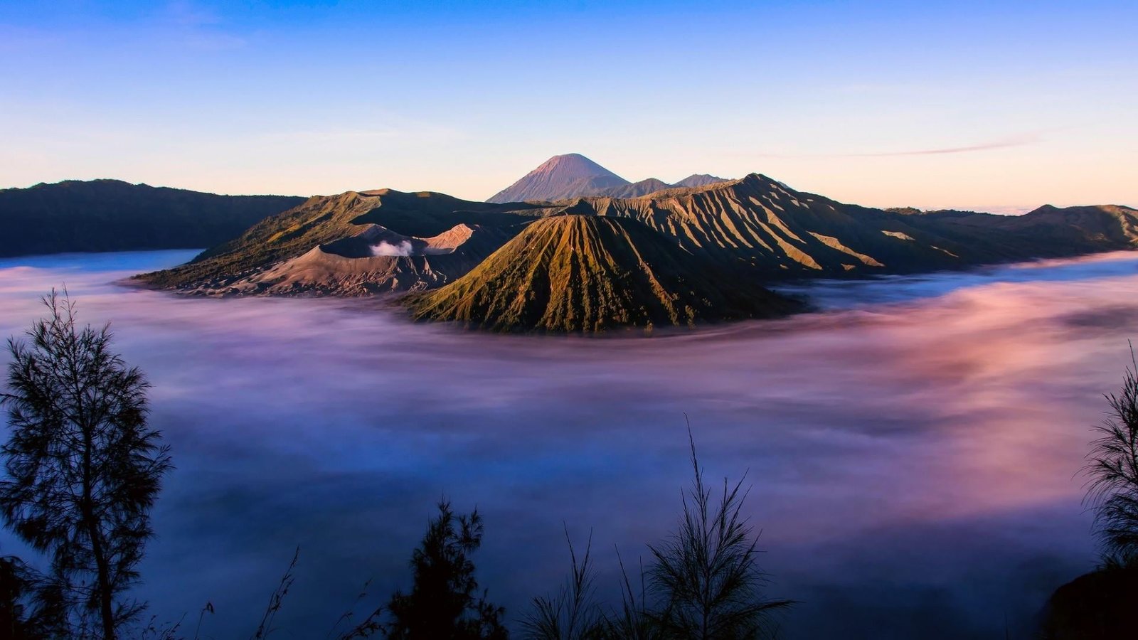 volcano mount bromo indonesia java scenery dawn 2k