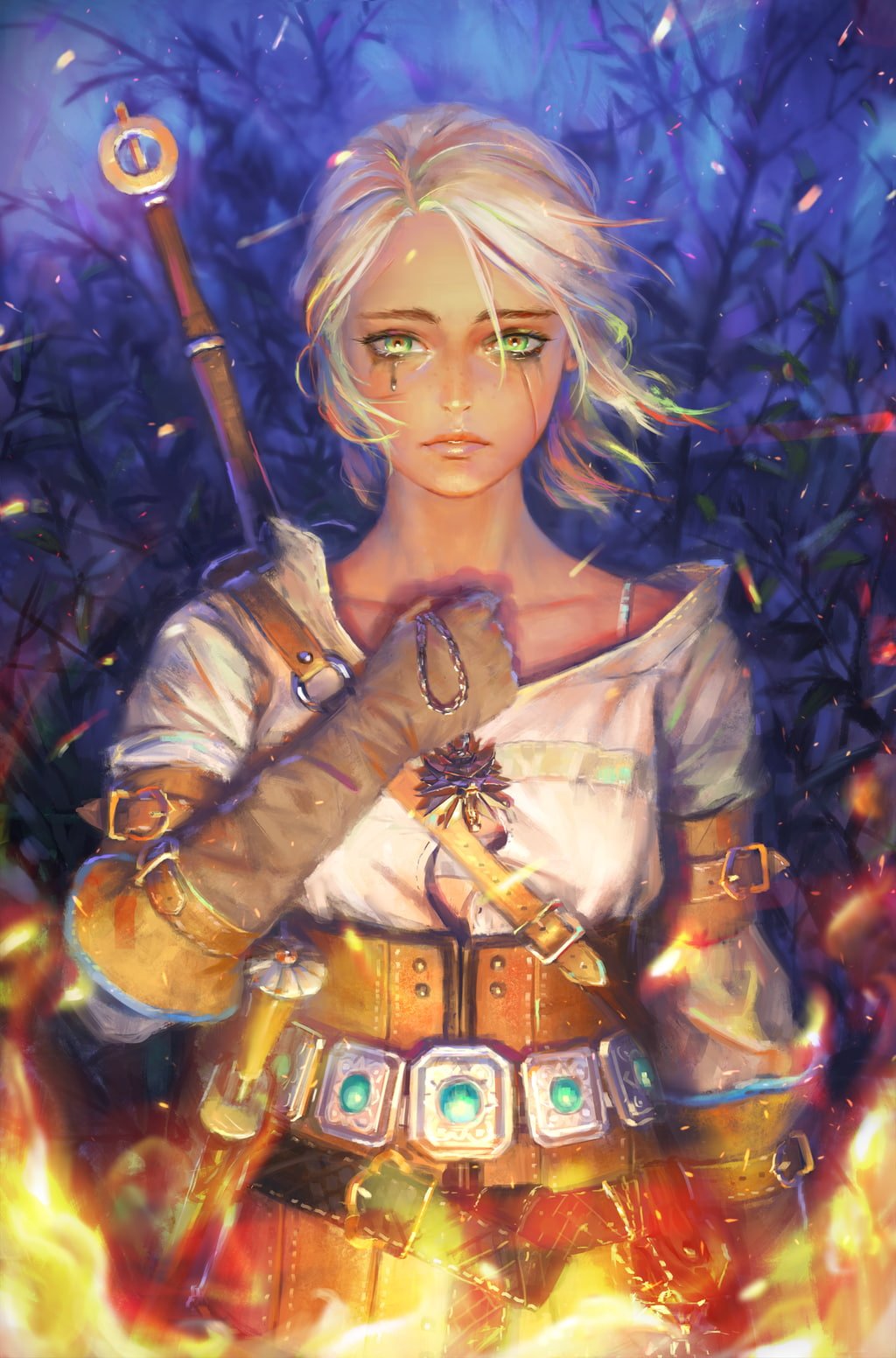 Ciri fire tears The Witcher 3 Wild Hunt Cirilla Fiona Elen Riannon