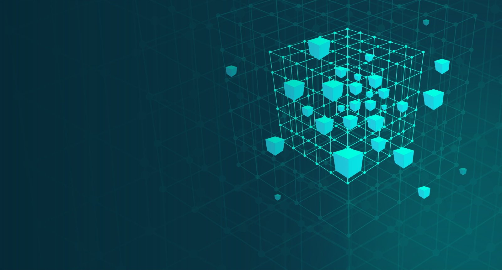 Cube Mesh Abstract Big Data and Mining Concept With Copyspace 2k