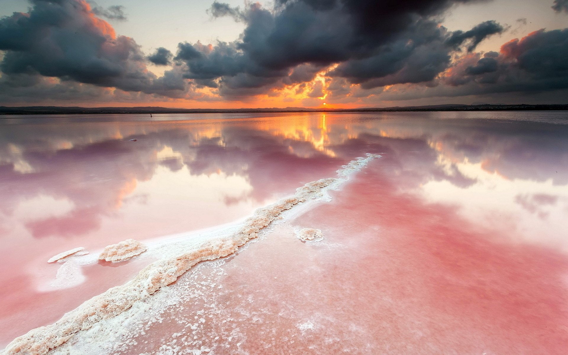 Earth Reflection Beach Pastel Sunset water cloud sky 2k