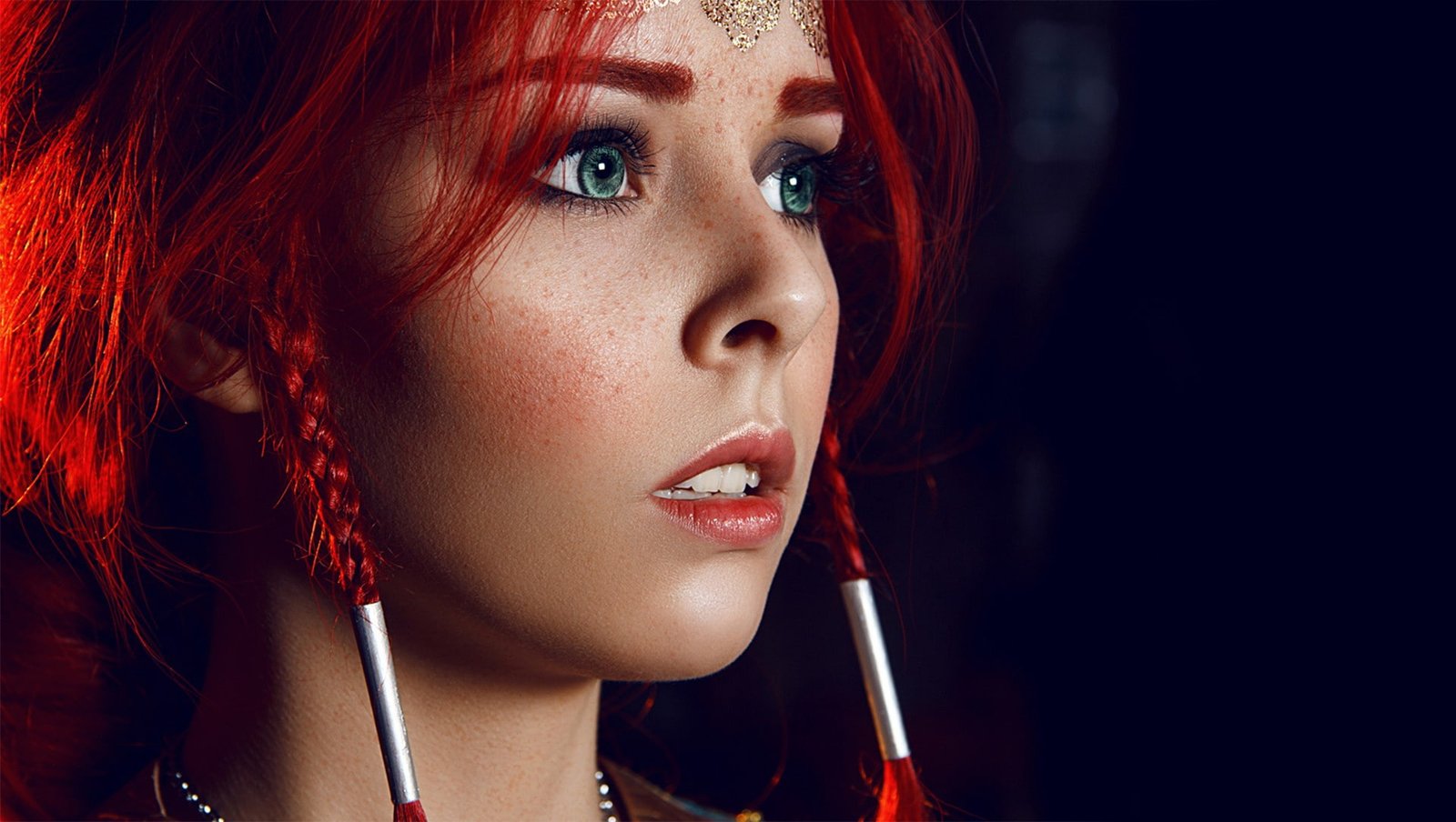 face freckles braids Triss Merigold CD Projekt RED The Witcher 3 Wild Hunt 2k