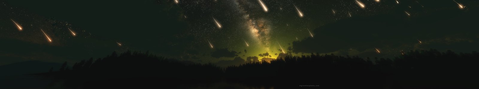 falling meteor wallpaper panoramic photography of mountains at nighttime 2k 4k 5k