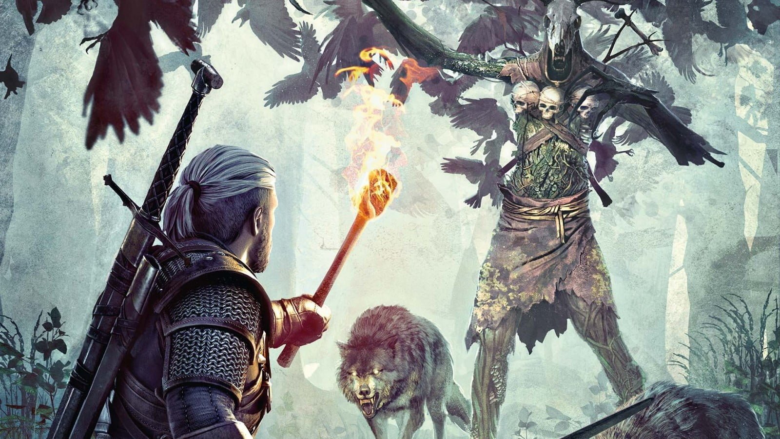 game character holding torch digital wallpaper The Witcher 3 Wild Hunt 2k