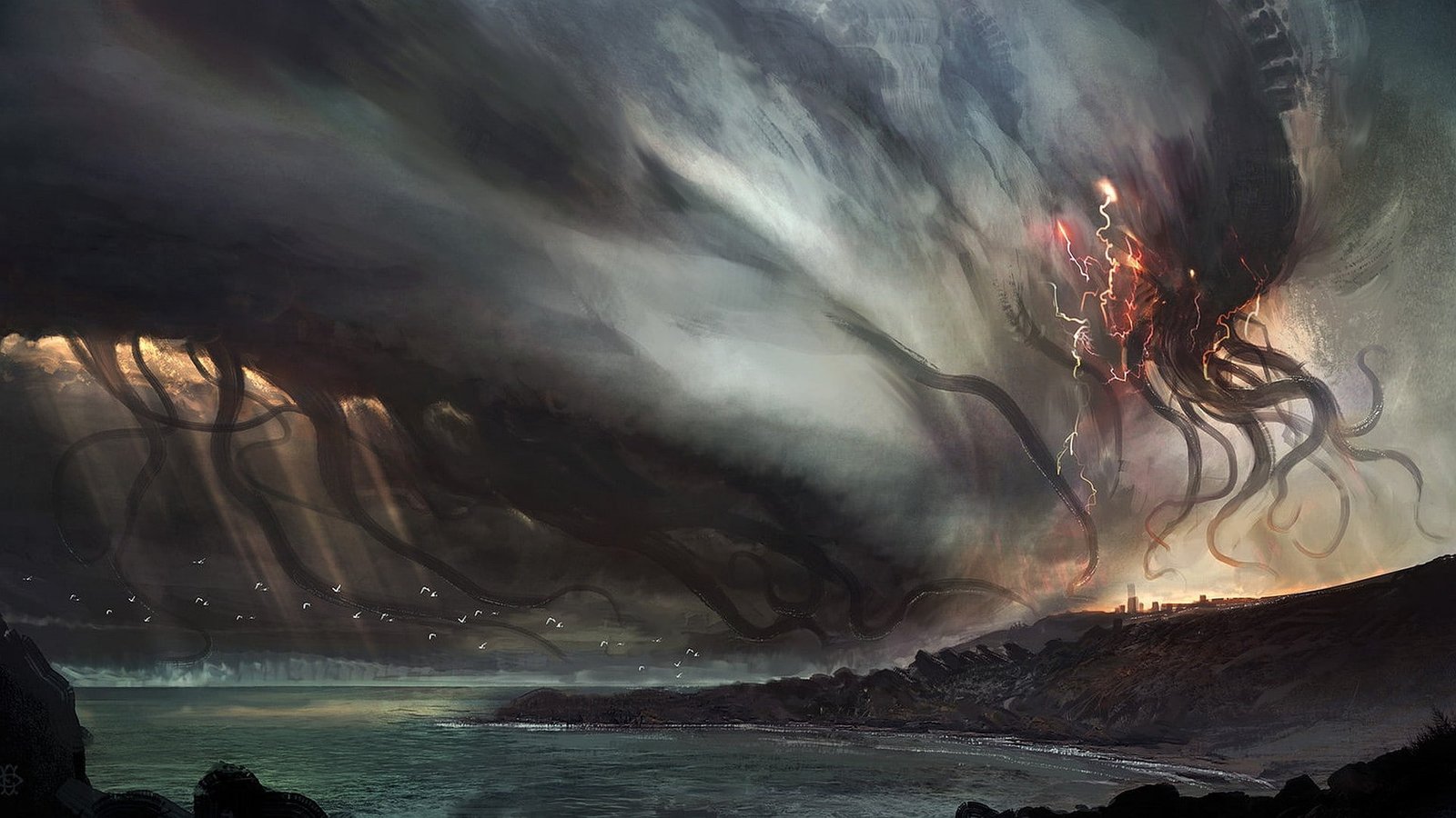 giant tentacles Eldritch water beauty in nature scenics 2k