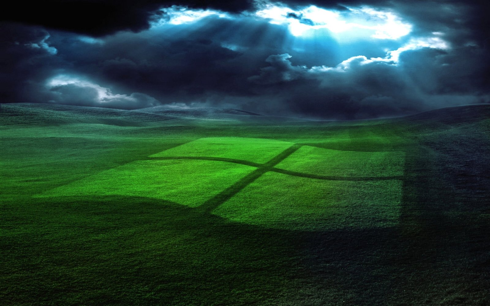 green grass Windows logo digital wallpaper field operating system 2k